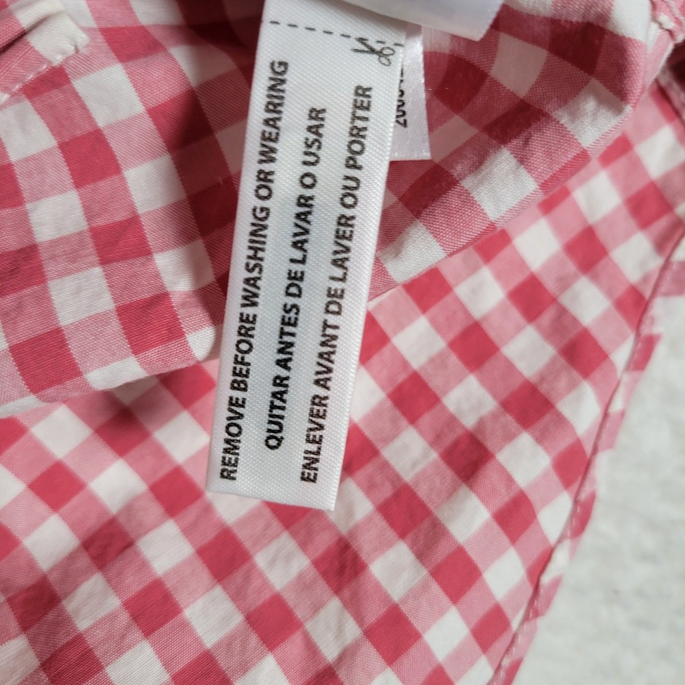 J.Crew Button Down Shirt Mens Medium Red/Pink Gingham Slim Untucked Flex Washed - Picture 14 of 14